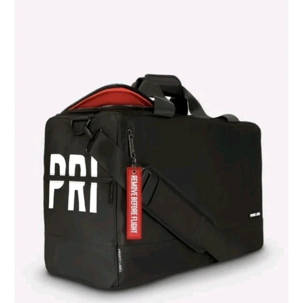 Private Label Black Red Carry-On Bag Duffle Travel Sling Gym Pack